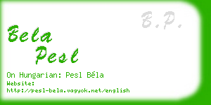 bela pesl business card